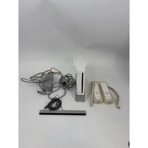 Nintendo Wii Console Bundle FOR PARTS Corroded Controllers Sensor Bar Cords